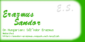 erazmus sandor business card